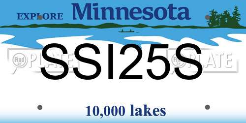 SSI25S Minnesota License Plate