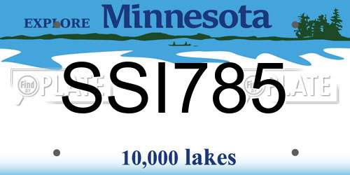 SSI785 Minnesota License Plate