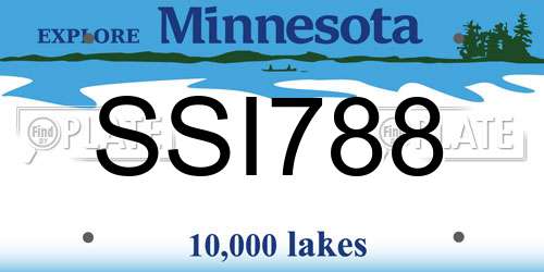 SSI788 Minnesota License Plate