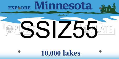 SSIZ55 Minnesota License Plate