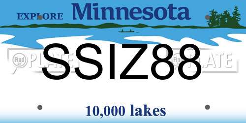 SSIZ88 Minnesota License Plate