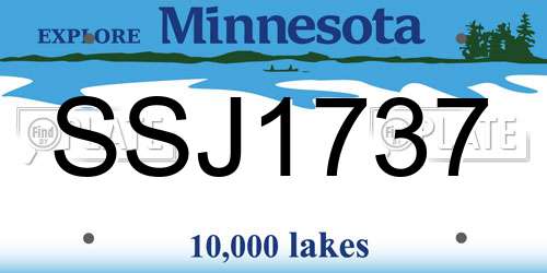 SSJ1737 Minnesota License Plate