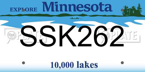 SSK262 Minnesota License Plate