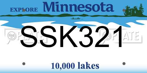 SSK321 Minnesota License Plate