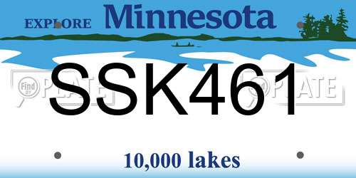 SSK461 Minnesota License Plate