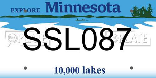 SSL087 Minnesota License Plate