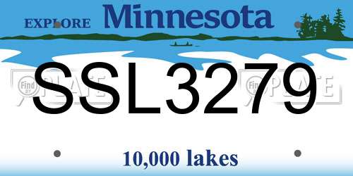 SSL3279 Minnesota License Plate