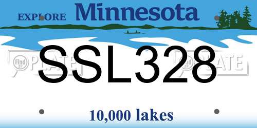 SSL328 Minnesota License Plate