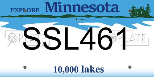 SSL461 Minnesota License Plate