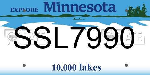SSL7990 Minnesota License Plate