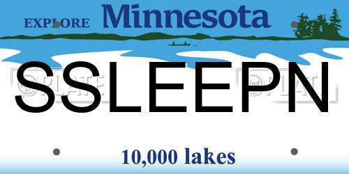 SSLEEPN Minnesota License Plate
