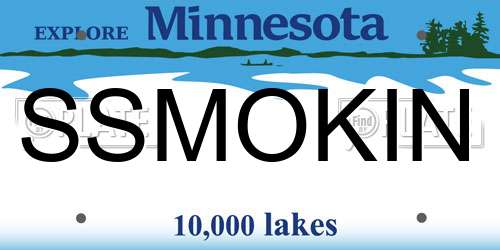 SSMOKIN Minnesota License Plate