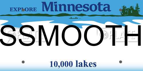 SSMOOTH Minnesota License Plate