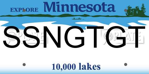SSNGTGT Minnesota License Plate