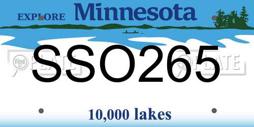 SSO265 Minnesota License Plate
