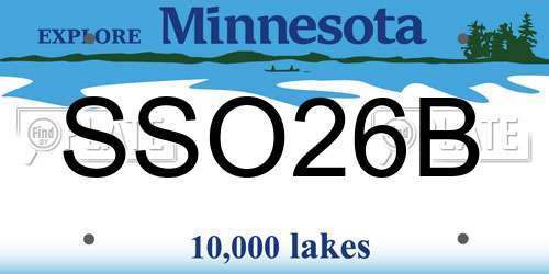 SSO26B Minnesota License Plate