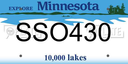 SSO430 Minnesota License Plate