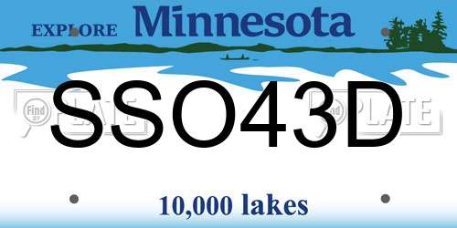SSO43D Minnesota License Plate