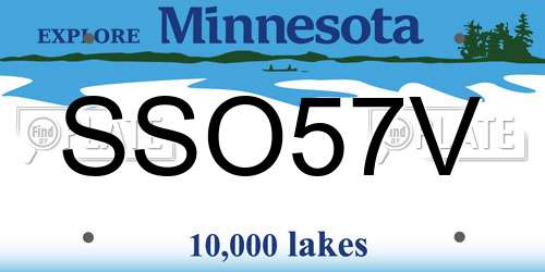 SSO57V Minnesota License Plate