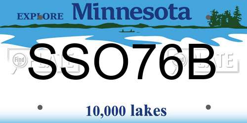SSO76B Minnesota License Plate