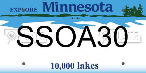 SSOA30 Minnesota License Plate
