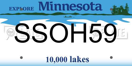 SSOH59 Minnesota License Plate