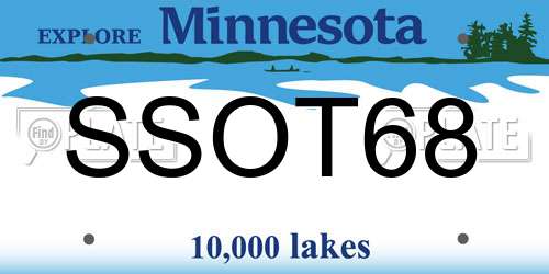 SSOT68 Minnesota License Plate