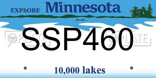 SSP460 Minnesota License Plate