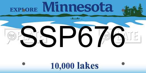 SSP676 Minnesota License Plate