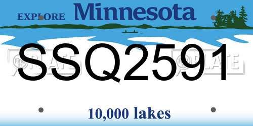 SSQ2591 Minnesota License Plate