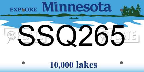 SSQ265 Minnesota License Plate