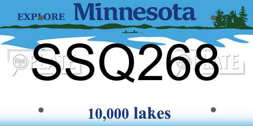 SSQ268 Minnesota License Plate
