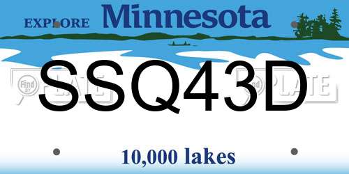 SSQ43D Minnesota License Plate