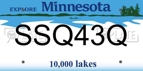 SSQ43Q Minnesota License Plate