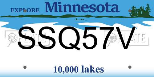 SSQ57V Minnesota License Plate