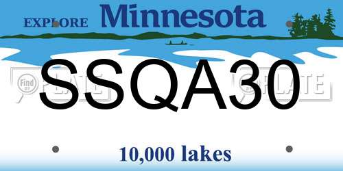 SSQA30 Minnesota License Plate