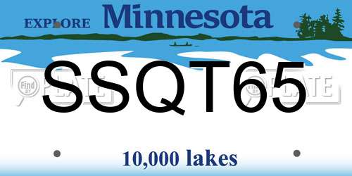 SSQT65 Minnesota License Plate