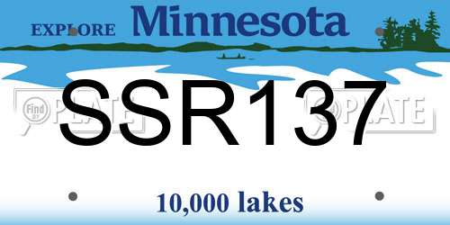 SSR137 Minnesota License Plate