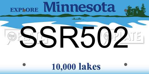 SSR502 Minnesota License Plate