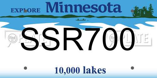 SSR700 Minnesota License Plate