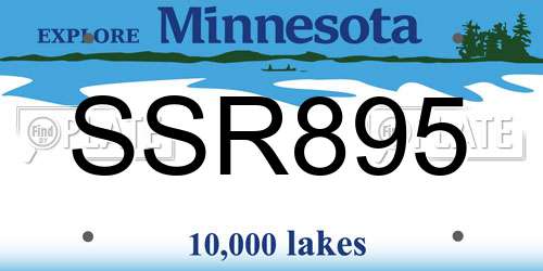 SSR895 Minnesota License Plate