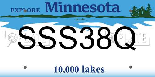 SSS38Q Minnesota License Plate