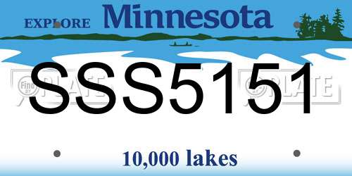 SSS5151 Minnesota License Plate