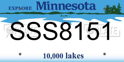 SSS8151 Minnesota License Plate