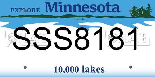 SSS8181 Minnesota License Plate