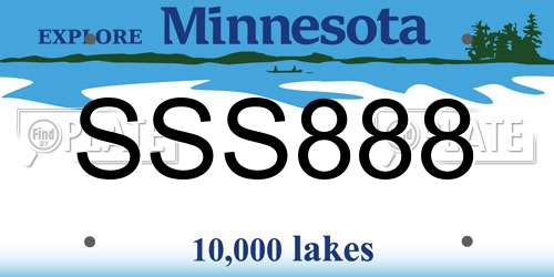 SSS888 Minnesota License Plate