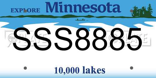 SSS8885 Minnesota License Plate