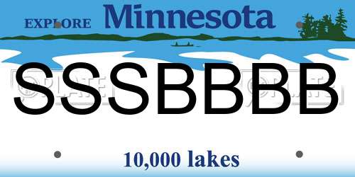 SSSBBBB Minnesota License Plate