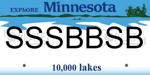 SSSBBSB Minnesota License Plate