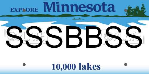 SSSBBSS Minnesota License Plate